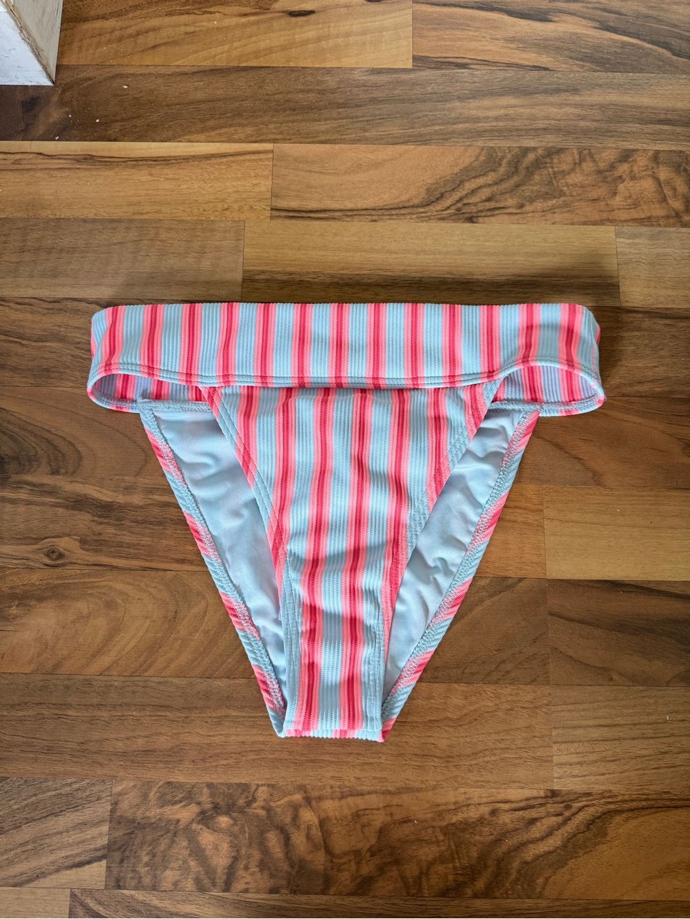 Billabong Pink & Light Blue Striped Bikini Bottom